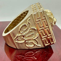 Gold 3-D Lion Head Ring