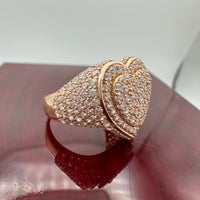 14K Rose Gold 3D Heart Ring