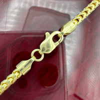3mm 14k Solid Gold Diamond Cut Franco Chain