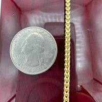 3mm 14k Solid Gold Diamond Cut Franco Chain