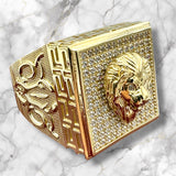 Gold 3-D Lion Head Ring