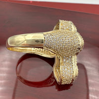 14K Gold 3D Cross Ring