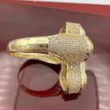 14K Gold 3D Cross Ring