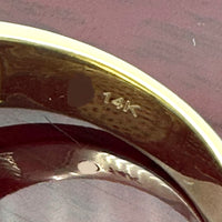14K Tri-color Gold CZ Anchor Ring