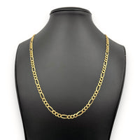 5mm 14k Yellow Gold Solid Figaro Chain