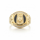 14k Gold Fancy Jesus Head Ring