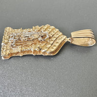 2.9” 14k Yellow Gold Solid Saint Lazarus House Pendant