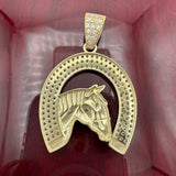1.5” 14k Gold CZ Horse Shoe Pendant
