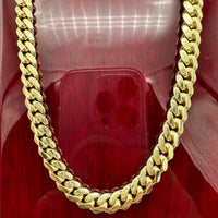 6mm 14k Yellow Gold Solid Miami Cuban Link Chain