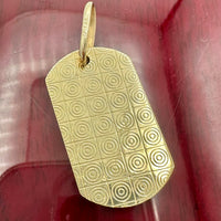 10K Yellow Gold Dog Tag Pendant