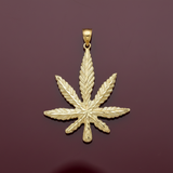 2.65” Gold Plant Leaf Pendant