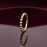 14k Gold Beaded Stackable Ring