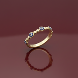14k Gold Stackable Evil Eye Ring