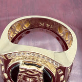 14k Gold Fancy Jesus Head Ring