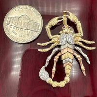 1.6” 14k Tri-color Gold Scorpio Pendant