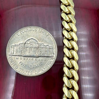 6mm 14k Yellow Gold Solid Miami Cuban Link Chain