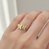 14k Gold Stackable Butterflies Ring