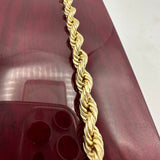 10k Yellow Gold 6mm Diamond Cut Rope Bracelet - various sizes