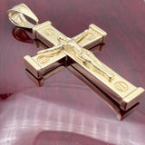 2.1” 14k Gold Crucifix Pendant - Italian Made