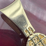 2.3" 14k Gold Stylized Skull Pendant