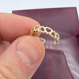14k Gold Open Heart Link Ring