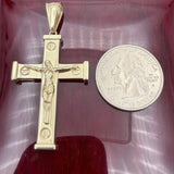 2.1” 14k Gold Crucifix Pendant - Italian Made