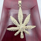 2.65” Gold Plant Leaf Pendant