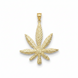 2.65” Gold Plant Leaf Pendant
