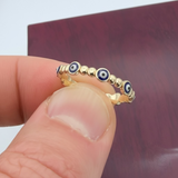 14k Gold Stackable Evil Eye Ring