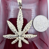 2.65” Gold Plant Leaf Pendant