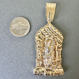 2.9” 14k Yellow Gold Solid Saint Lazarus House Pendant