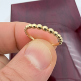 14k Gold Beaded Stackable Ring