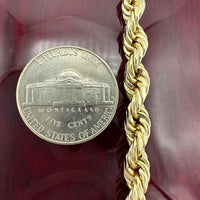 10k Yellow Gold 6mm Diamond Cut Rope Bracelet - various sizes