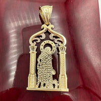 2.1” 14k Tri-color Gold CZ Saint Lazarus Pendant
