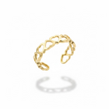 14k Gold Open Heart Link Ring