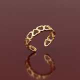 14k Gold Open Heart Link Ring