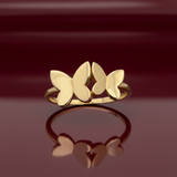 14k Gold Stackable Butterflies Ring