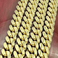 6mm 14k Yellow Gold Solid Miami Cuban Link Chain