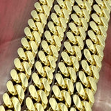 6mm 14k Yellow Gold Solid Miami Cuban Link Chain