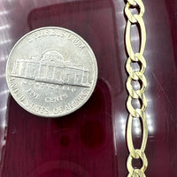 5mm 14k Yellow Gold Solid Figaro Chain