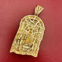 14k Tri-color Gold Jesus Head Pendant