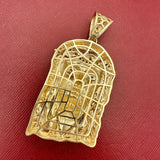 14k Tri-color Gold Jesus Head Pendant