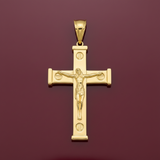 2.1” 14k Gold Crucifix Pendant - Italian Made