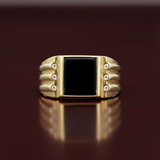 14k Gold Black Onyx Ring