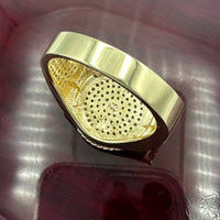 14K Tri-color Gold CZ Anchor Ring