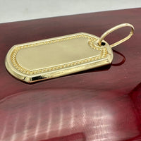10K Yellow Gold Dog Tag Pendant