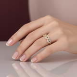 14k Gold Stackable Hearts Ring