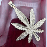 2.65” Gold Plant Leaf Pendant
