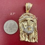 14k Tri-color Gold Jesus Head Pendant