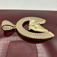 1.5” 14k Gold CZ Horse Shoe Pendant